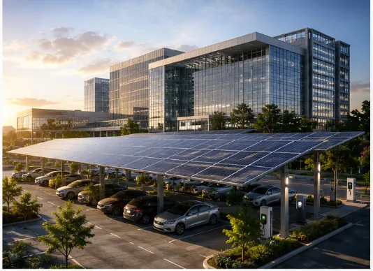 Commercial solar installation