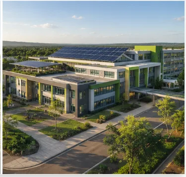 Institutional building with solar